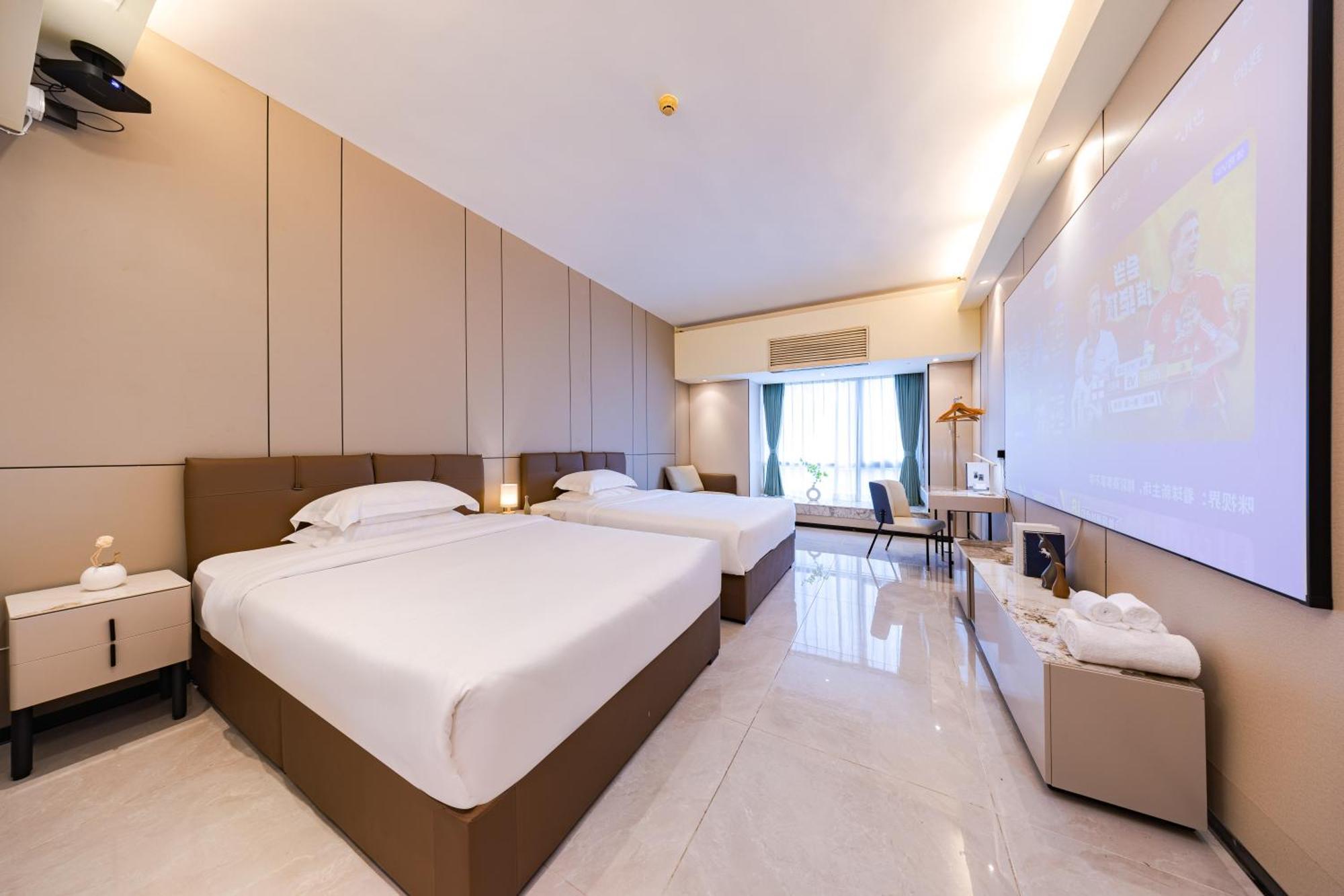 Yu Manju High-Floor Huge-Screen Audiovisual Hotel-Guangzhou Tower Zhujiang New Town Sports West Road Branch מראה חיצוני תמונה