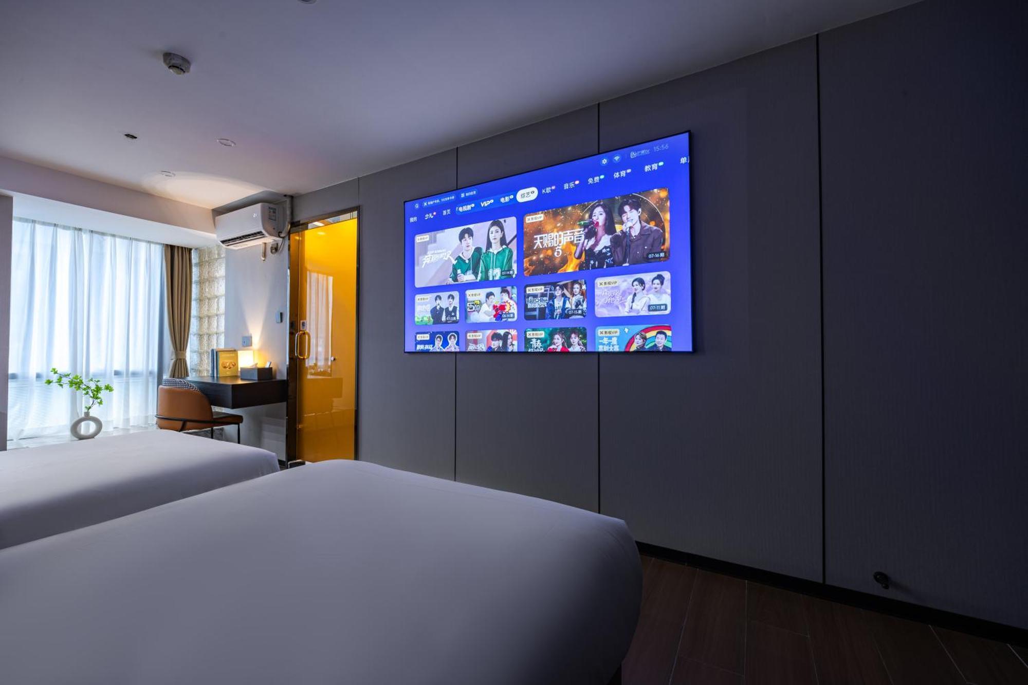 Yu Manju High-Floor Huge-Screen Audiovisual Hotel-Guangzhou Tower Zhujiang New Town Sports West Road Branch מראה חיצוני תמונה