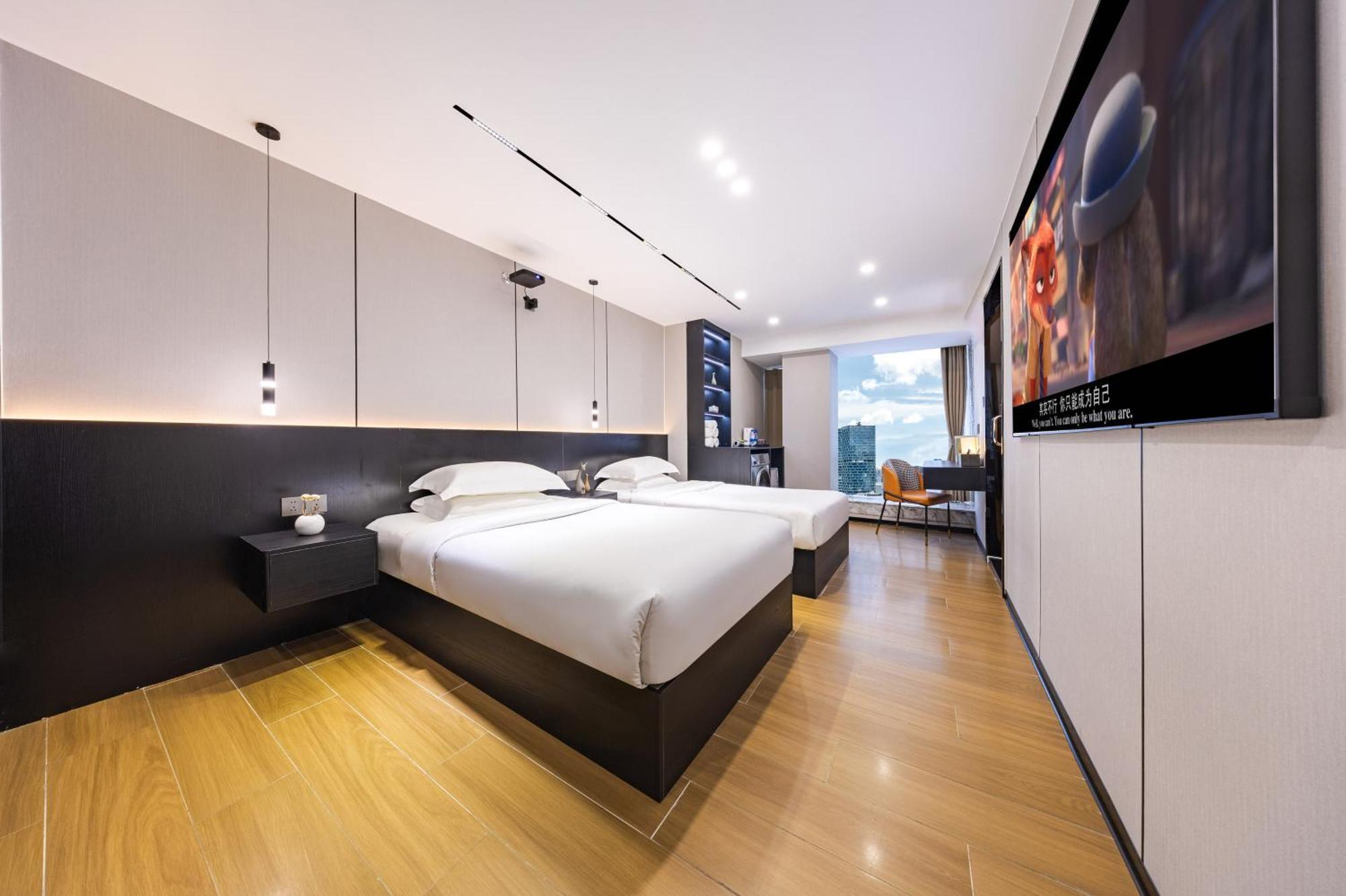 Yu Manju High-Floor Huge-Screen Audiovisual Hotel-Guangzhou Tower Zhujiang New Town Sports West Road Branch מראה חיצוני תמונה